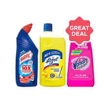 Vanish Oxi Action Fabric Stain Remover (800 ml) + Harpic + Lizol (Citrus) Combo Vanish Oxi Action Fabric Stain Remover (800 ml) + Harpic + Lizol (Citrus) Combo